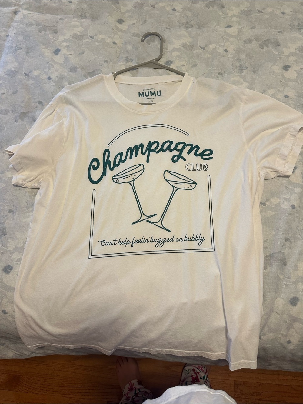 White "Champagne Club" Graphic Tee